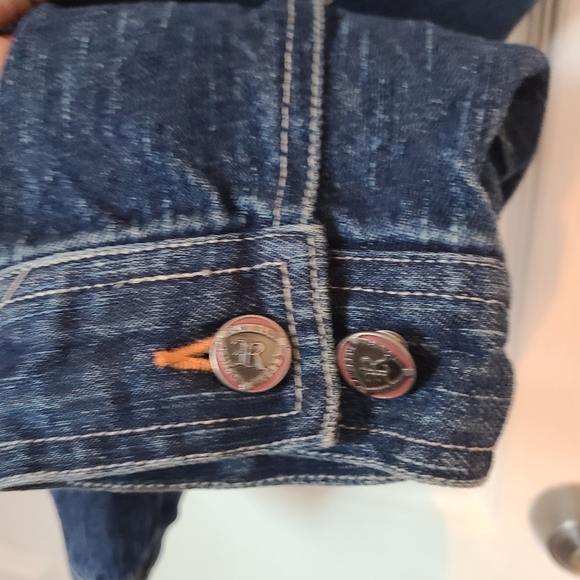 Raw Blue Men's Blue Jean Denim Jacket, Blue, Size: Large - Picture 11 of 14